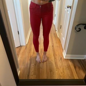 Red Skinny Pants Ann Taylor